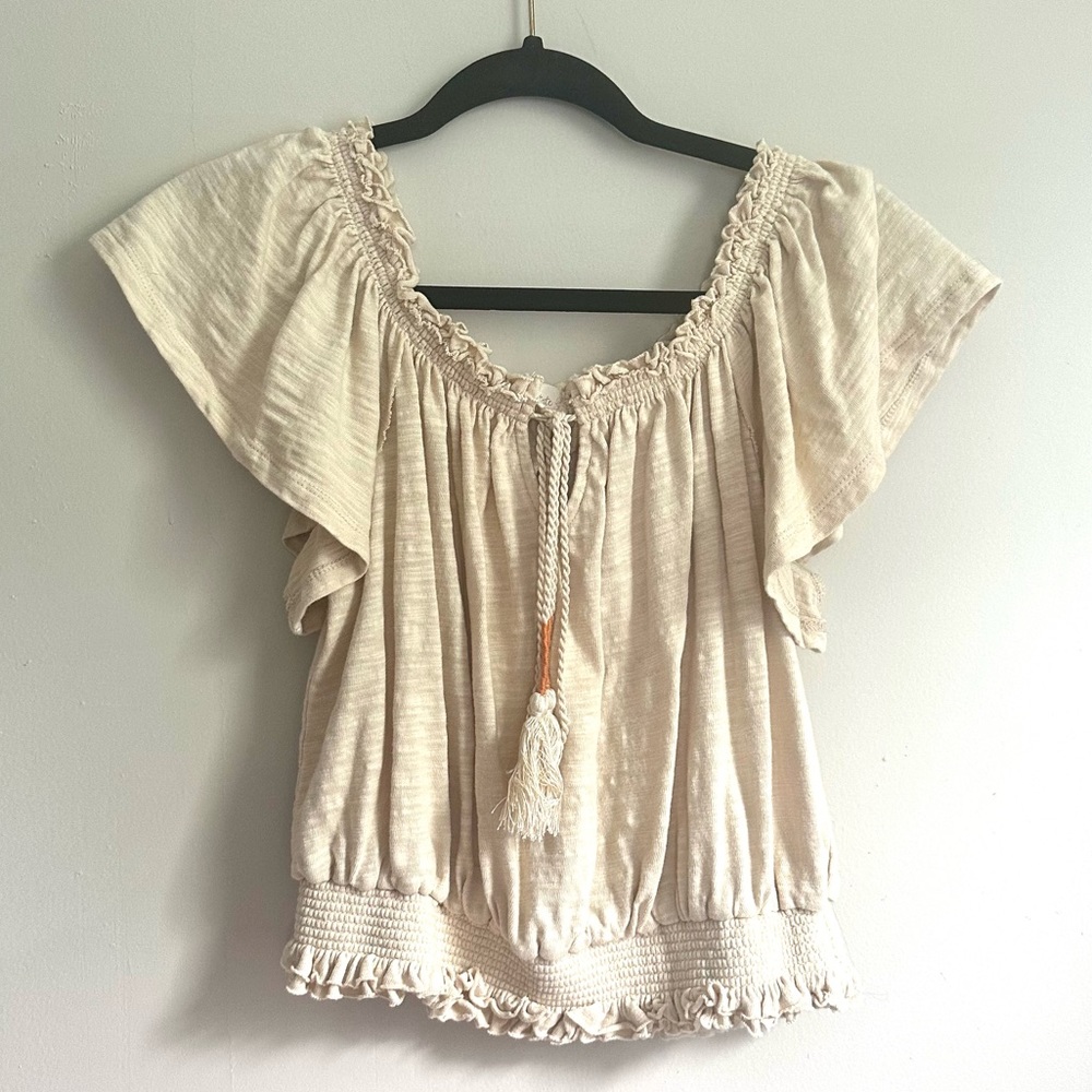 Altar’d State Smocked Boho Crop Top Size Medium